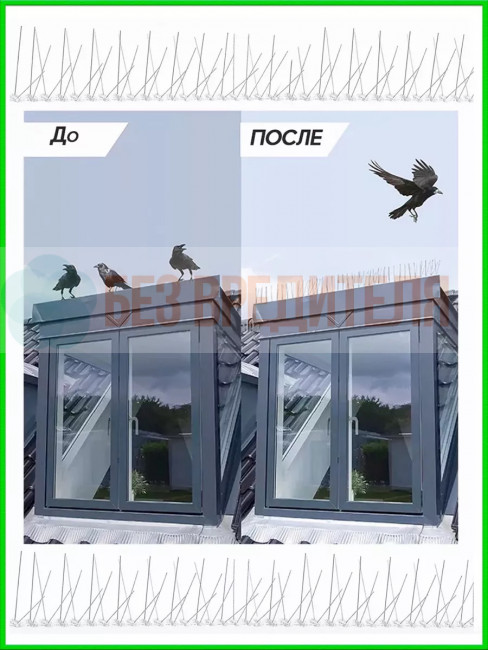 Шипы от птиц Jinshi (5 метров, 10 секций по 50 см) Шипы от птиц Jinshi (5 метров, 10 секций по 50 см)